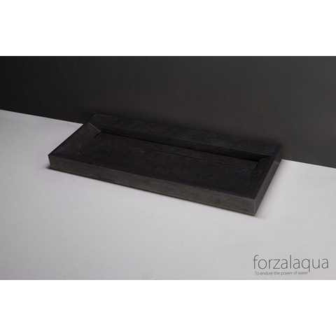 Forzalaqua Bellezza wastafel 120.5x51.5x9cm Rechthoek 1 kraangat Natuursteen Hardsteen gezoet SW67785